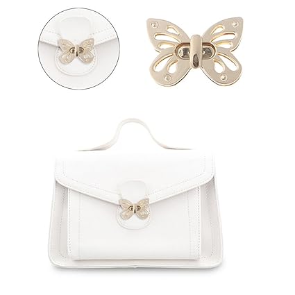 Exing Handtasche Schmetterling Twist Lock Runde Form Drehverschluss Steckschloss Vierkantschloss für Handtasche Brieftasche T