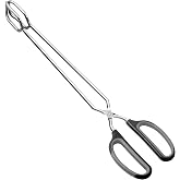 HINMAY Scissor Tongs 16" Extra Long Stainless Steel Barbecue Grilling Tongs | Black Handle