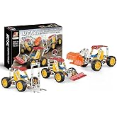 3-in-1 Metal Construction Vehicle Toy Set | 122 Piece STEM Building Kit for Kids 8+ | Build Realistic Forklift, Front Loader &amp; Scoop Models | Includes Screwdriver &amp; Wrench, Stainless Steel Parts