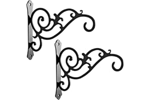 HongKim 2 Pieces 6-Inch Outdoor Indoor Small Decorative Iron Wall Hooks for Hanging Lanterns Solar Lights Hummingbird Feeders Wind Chimes Hangers, Black