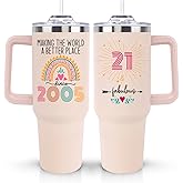 21st Birthday Gifts for Her Women, Cute 2005 21 st Birthday Gift, 21 Year Old Birthday Gifts for Her - Best 21st birthday decorations for Female, 40oz Tumbler Coffee Mug Drinking Cup