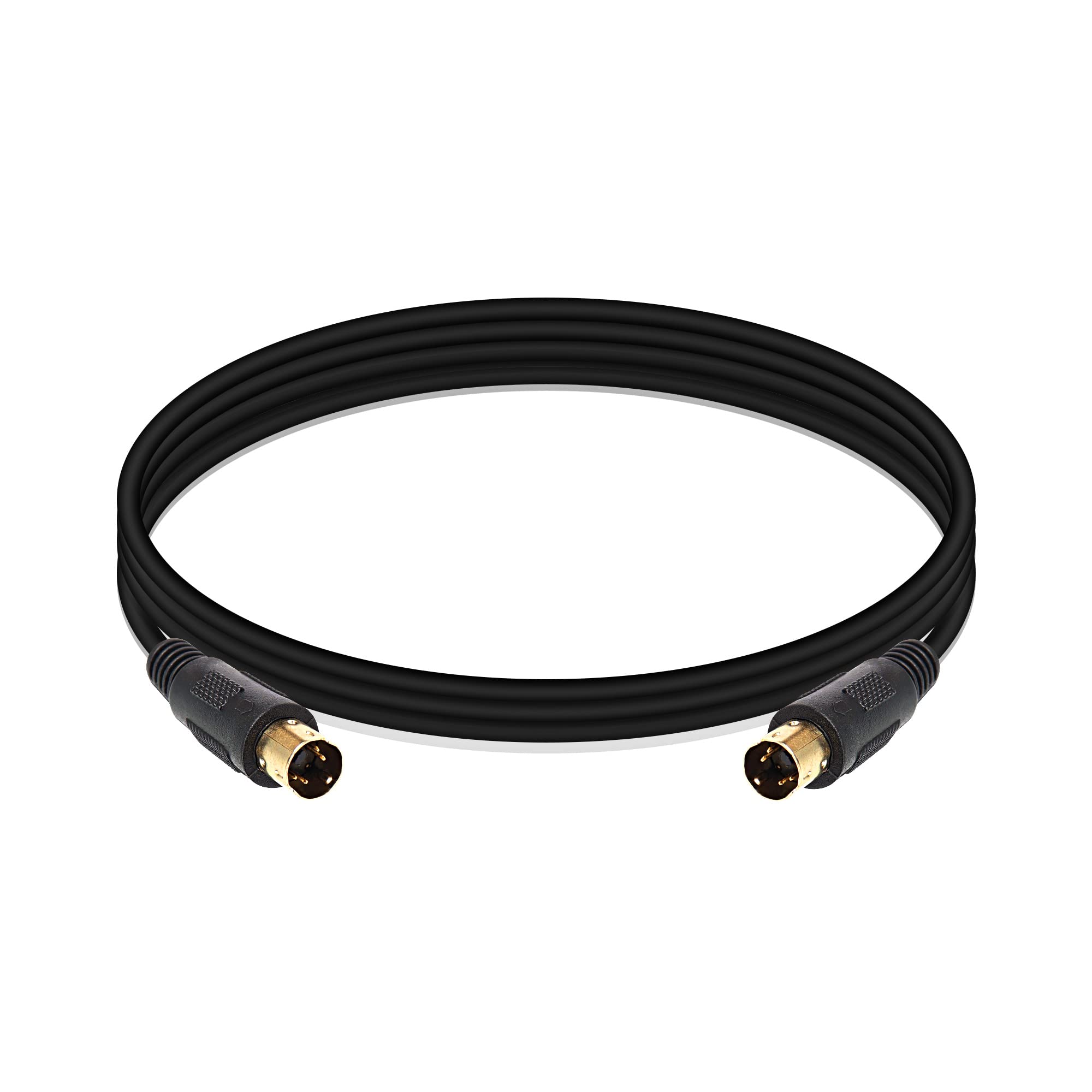 XMSJSIY S-Video Cable,Mini-Din 4 Pin SVideo(SVHS) Male to Male Gold Plated Connector Extension Adapter Cable for TV/HDTV/DVD/VCR/Camcorder (1M)