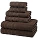 American Soft Linen, Edison Collection Bathroom and Kitchen Towel Set with Maximum Softness and Absorbency, Dark Coffee, 6 Pack