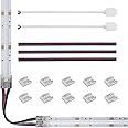 Tatazone 10pcs 4PIN Transparent COB Connectors for RGB and CCT COB Light Strips Solerless Connection (0.39(10mm)-4PIN-CCT/RGB-Strip to Wire) with 5pcs 15cm Long Wires