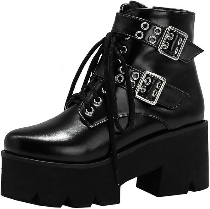 LUXMAX Womens Gothic Platform Booties