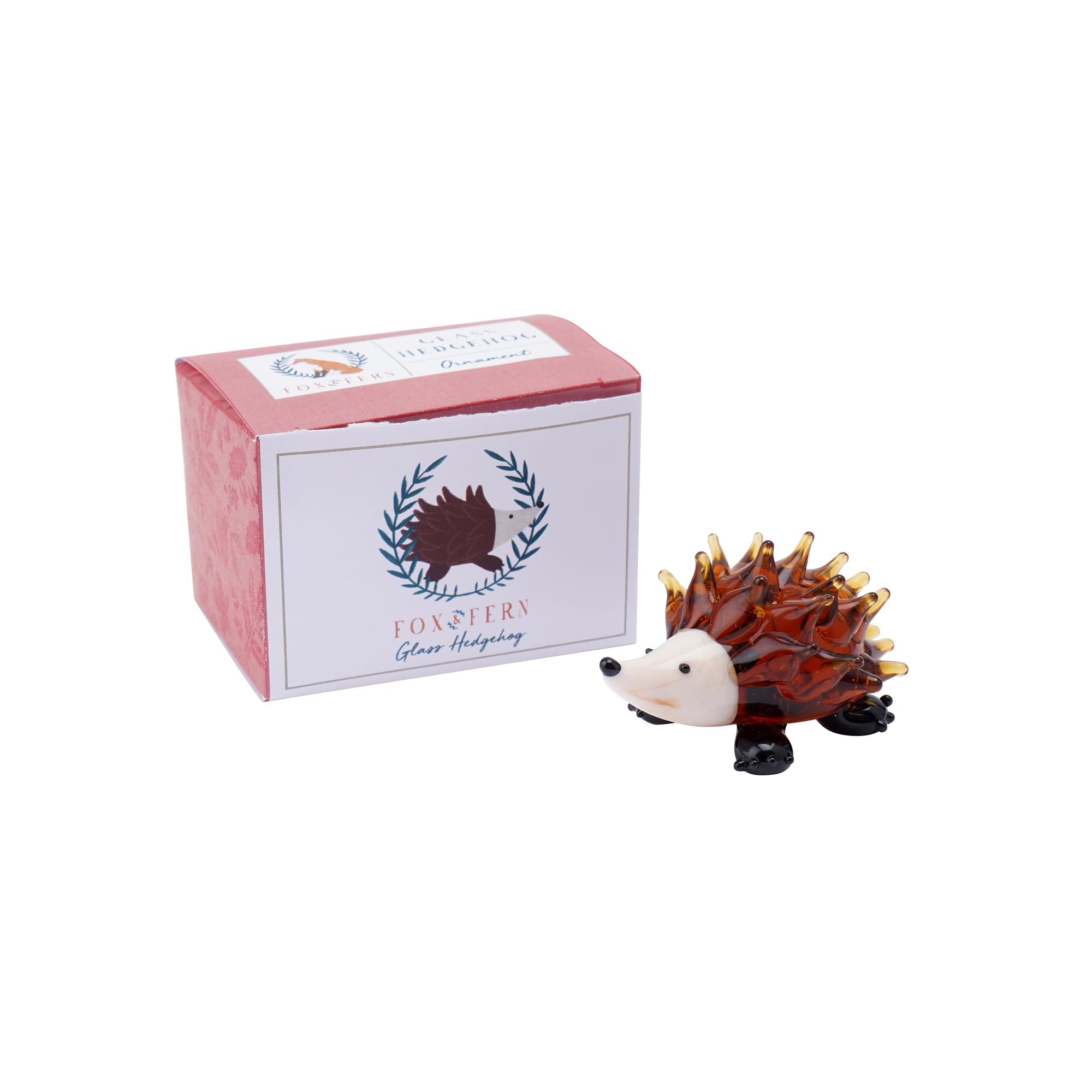 CGB Giftware Glass Hedgehog Ornament Decoration in Gift Box | From Fox and Fern's Range | GB05451
