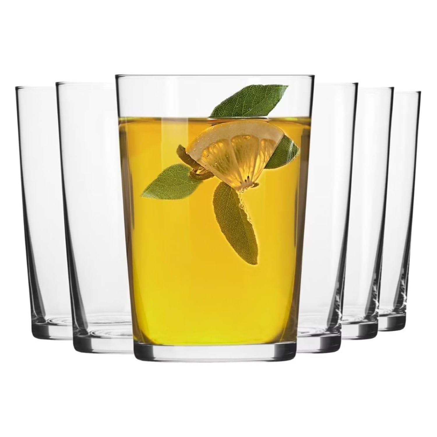Krosno Set of 6 Tea Glasses | Perfect for Home, Restaurants, and Parties | Dishwasher Safe