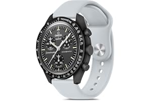 Meliya Bands for Moonswatch Watch, Soft Silicone Strap Compatible with Omega X Swatch Moonswatch Speedmaster/Rolex/SEIKO 20mm Watch, Swatch Omega Moonswatch Speedmaster Watch Replacement Band for Women Men
