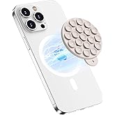 HSAOHD Magnetic Suction Cup Phone Mount with MagSafe, Silicone Hands-Free Grip Holder for iPhone Case and Android, Mirror Sho