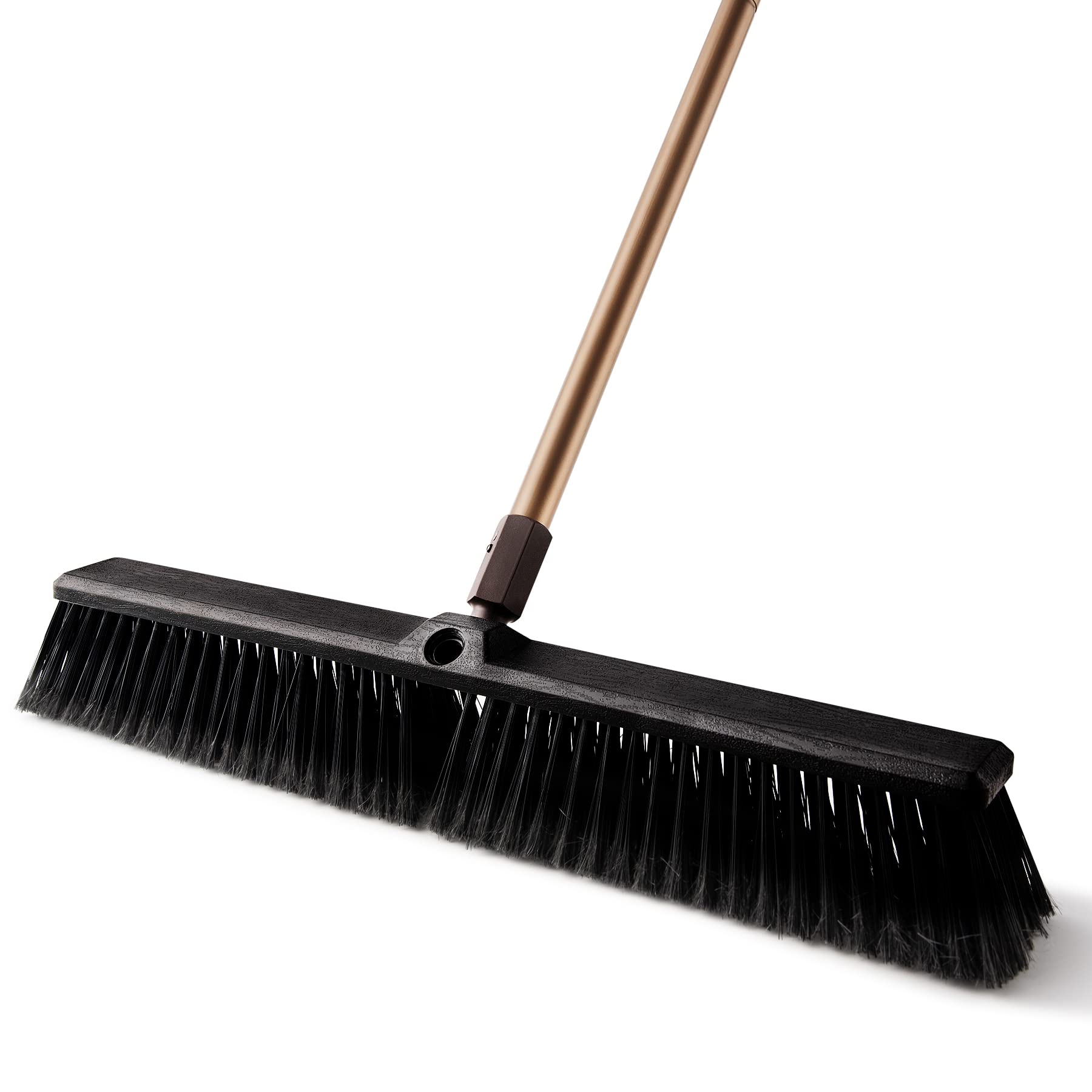 Eyliden 24" Heavy Duty Push Broom - 45° Angle Stiff Outdoor Broom With 62" Handle For Garage, Patio, Deck, Garden