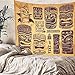 Tapestry Artwork Wall Hanging Hawaiian Tribal Tiki Mask Sculpture Polynesian Totem Tribe Island Design Maya Home Decor Tapestries Decorative Bedroom Living Room Dorm 60×60 Inches DBZY241
