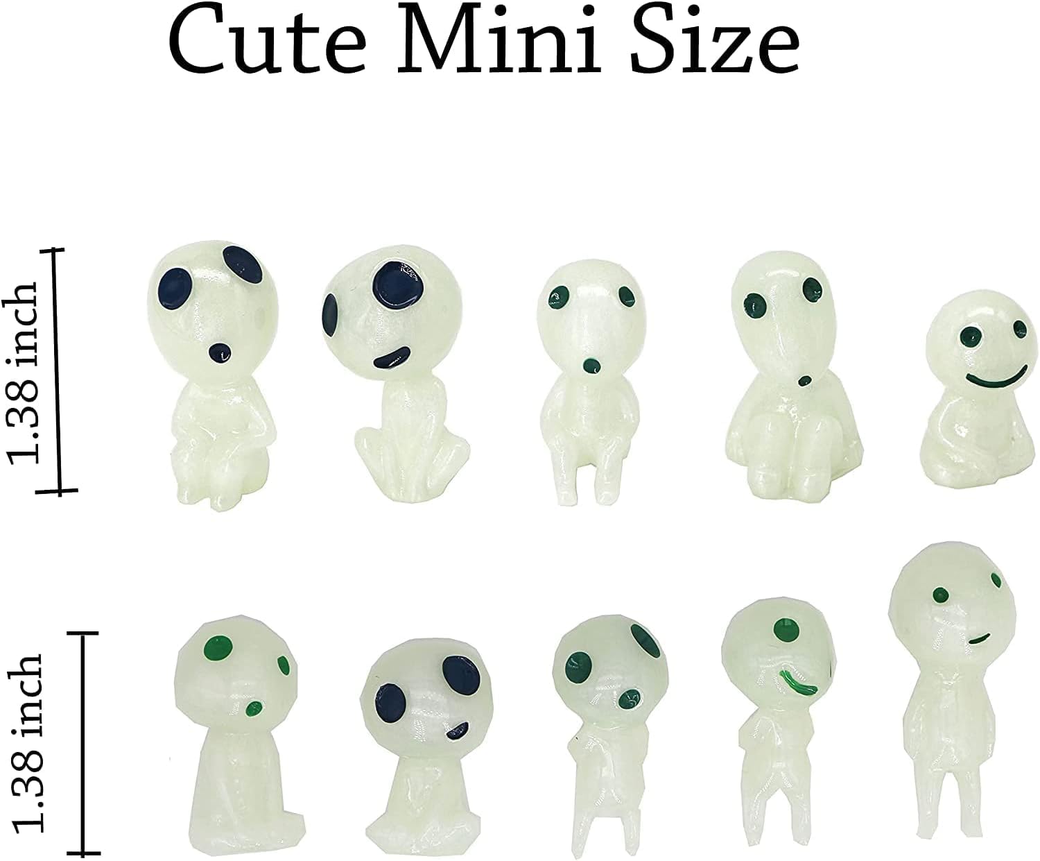 Qingo Fairy Garden Accessories Tree Elves Easter Egg Fillers Glow in Dark Basket Stuffers Garden Alien Decor Miniature for Micro Landscape Outdoor Status Patio Lawn Yard Kit