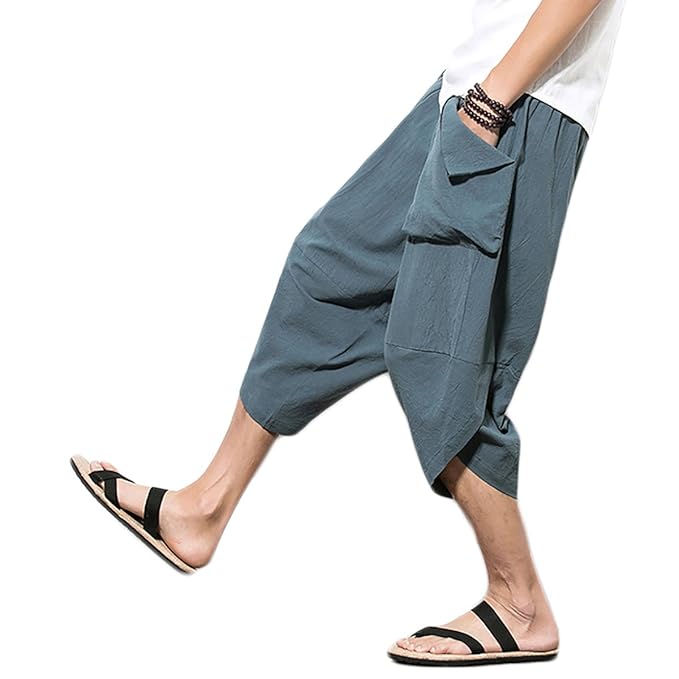 Mirecoo Herren Haremshose Pumphose mit Zwei Taschen