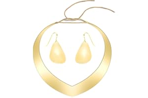 Gifytel Halloween Costume Princess Necklace and Earrings Set Collar Bib Statement Dangle Large Accessories for Women