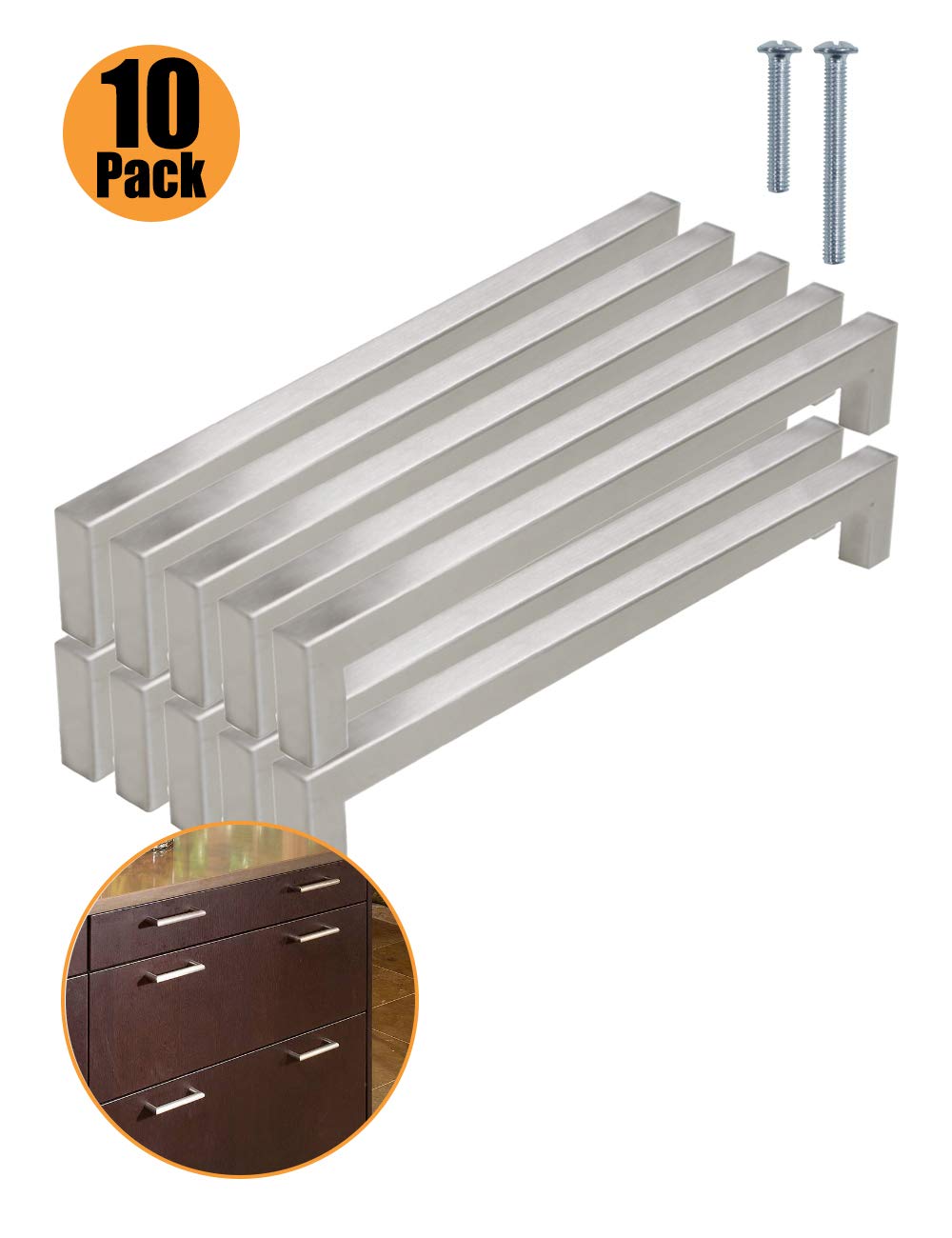 Tiradores Tiradores de puerta de armario de cocina de acero inoxidable