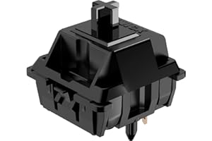 JWICK Black Linear Switches V2, JWK Black Linears 63.5g Full Nylon Housing Thocky 5 Pins Mechanical Keyboard Switches (Linear V2 63.5g 110pcs)