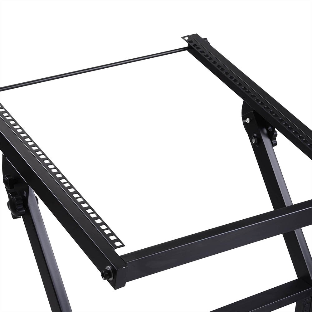 AW Adjustable Rack Mount Studio Equipment Rolling DJ Mixer Stand Stage