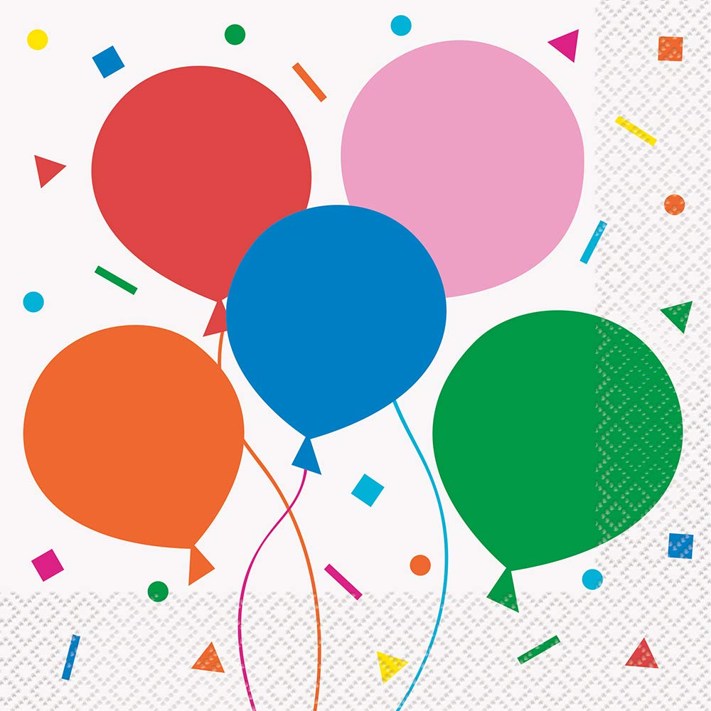 Vibrant Colorful Balloons Luncheon Napkins (16cm) - Perfect for Parties & Celebrations - 16ct
