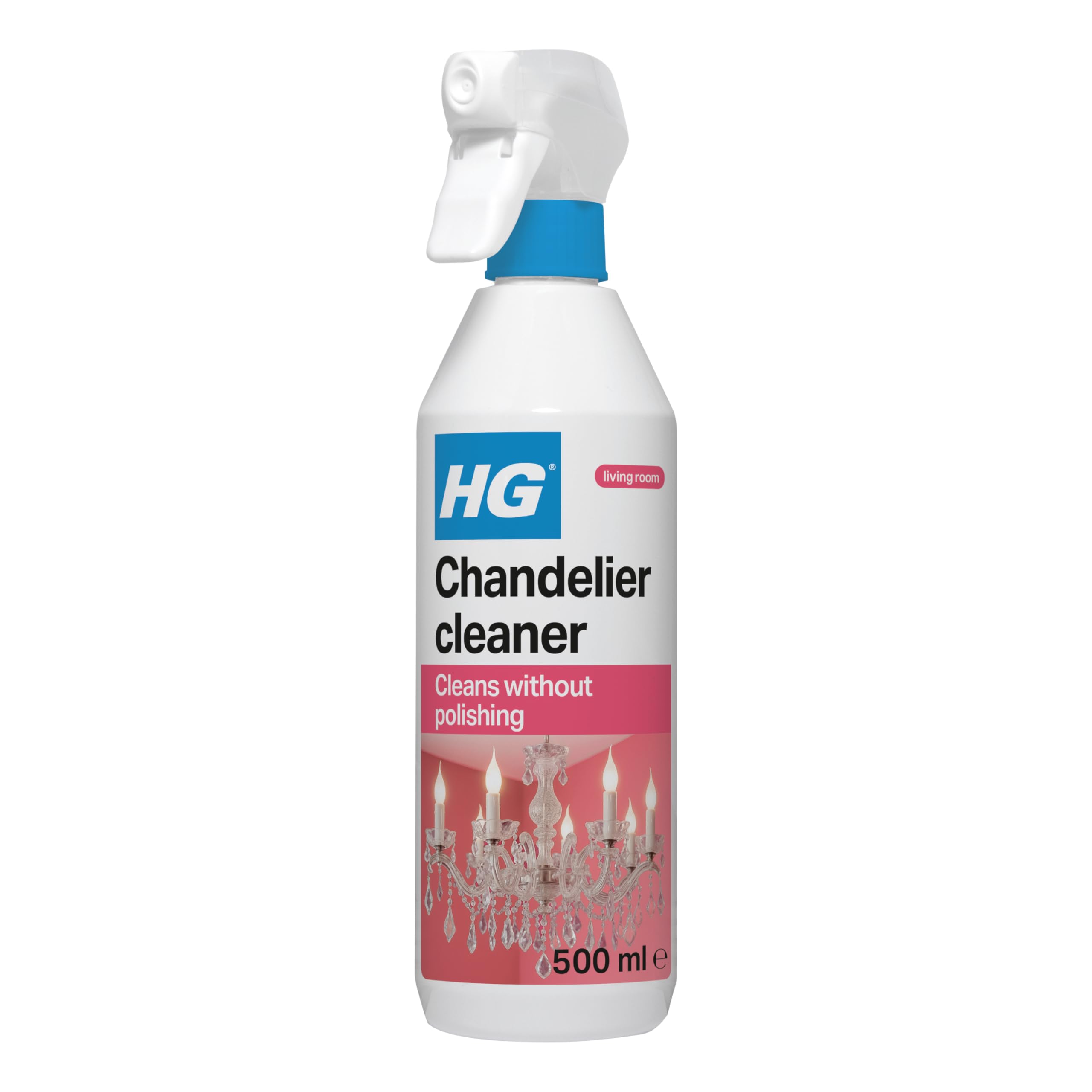 HG Chandelier Cleaner Spray, Specialist Crystal & Glass Cleaner Spray for Lighting Fixtures, Gentle on Delicate Surfaces, Spray On & Drip Dry, Dissolves Dirt - 500ml