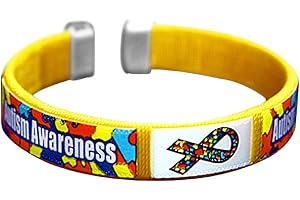FUNDRAISING FOR A CAUSE Autism Awareness Bangle Bracelet - Autism Ribbon Wristbands for Small Wrist - Perfect for Gift-Giving & Fundraising - 1 Bracelet