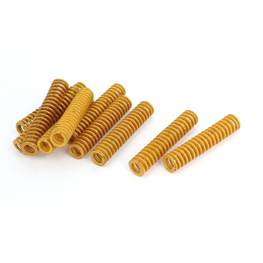 sourcingmap 8mm OD 40mm Long Light Load Compression Die Spring Yellow 10pcs