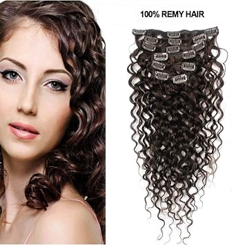 Amazon Com Romantic Angels Curly Clip In Hair Extensions Remy