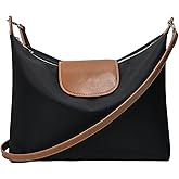 Mewpurrs Nylon Hobo Bag for Women | Lightweight Crossbody Shoulder Purse, Large Capacity Tote with Leather Trim for Work & Travel