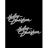 Motorcycle hd Cursive Letters Vinyl Decal #2 Piece Moto HD Club 7.87"x3.14" (Chrome)