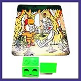 BUNDLE 2 ITEMS: Errlmer Fudd Dab Pad Glass Rig Mat + Silicone Cube Container With Dab Tool