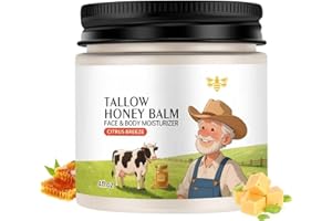 Beef Tallow Skincare – Organic Grass-Fed Beef Tallow Face Cream with Honey, Beeswax & Citrus Oils – Tallow and Honey Balm Fac