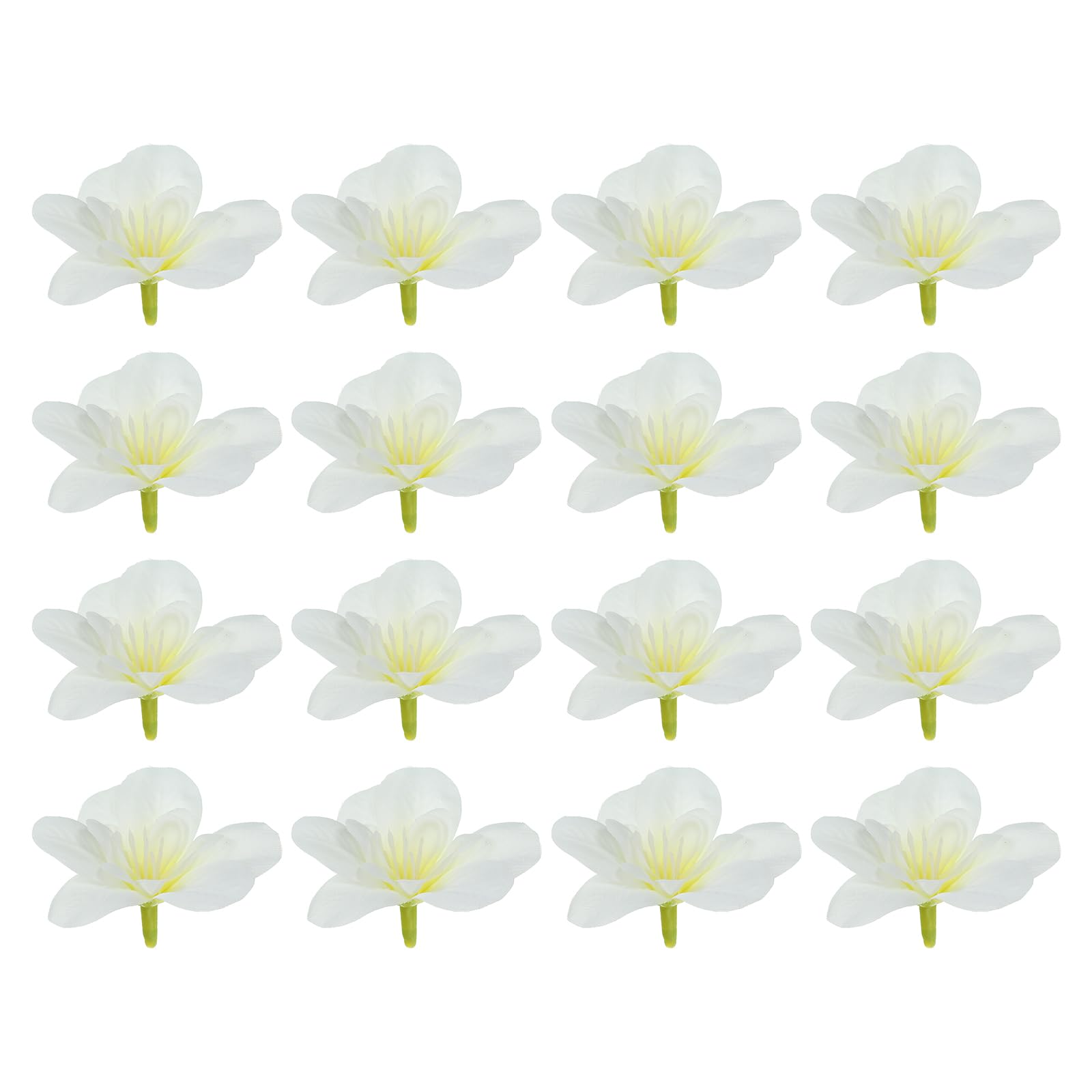 PATIKIL Artificial Orchid Petals, 24Pcs Faux Orchid Flower Head Fake Butterfly Flowers Crafts for Home Wedding Decoration, Cream White