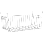 ClosetMaid Wire Hanging Shelf Basket for Storage, Organization in Closet or Pantry, No Assembly or Installation, Durable, White