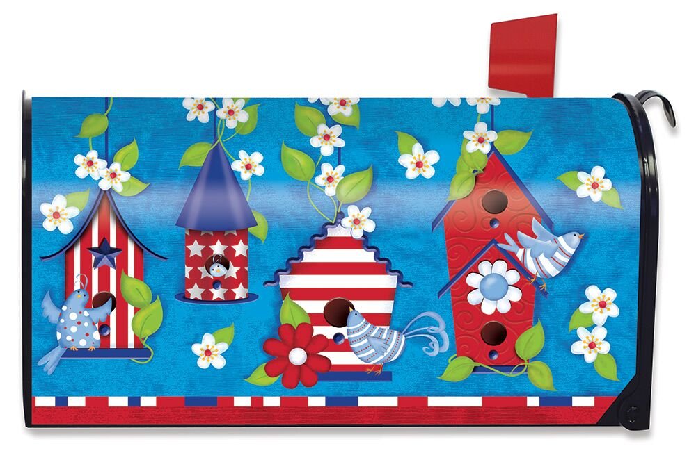Briarwood Lane Patriotic Birds Primitive Mailbox Cover USA