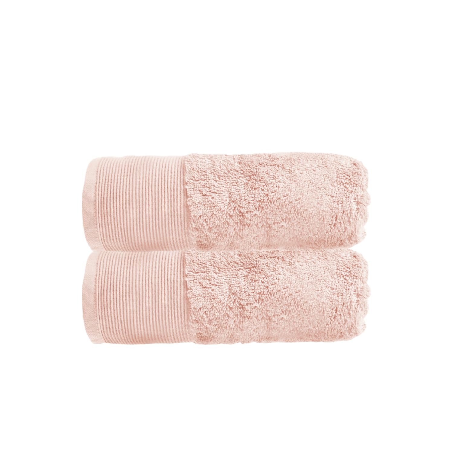 Allure Pack of 2 Bamboo Hand Towels 50 x 90cm – Luxury Super Soft Hypo-Allergenic Plush 550GSM Pair of Hand Towels (Blush Pink) — image 1