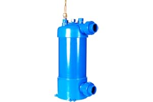 QUELECO Pool Heat Exchanger 58 kBtu Pure Titanium Tube PVC Shell for Swimming Pool Heat Pump Solar Spa Heating and Cooling