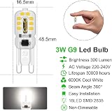 Tailcas 3W G9 LED Bulbs Cool White 300LM 6000K 360° 220-240V 10 Pack view 2