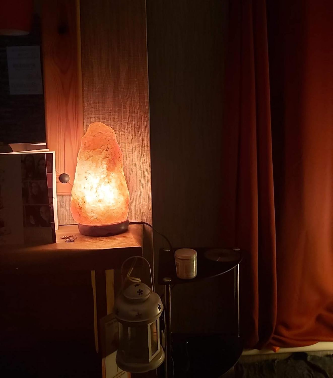9-12 Kg Himalayan Crystal Salt Lamp, Handcrafted with Natural Wooden Base, UK Certified Plug & Button Cable - Image 5
