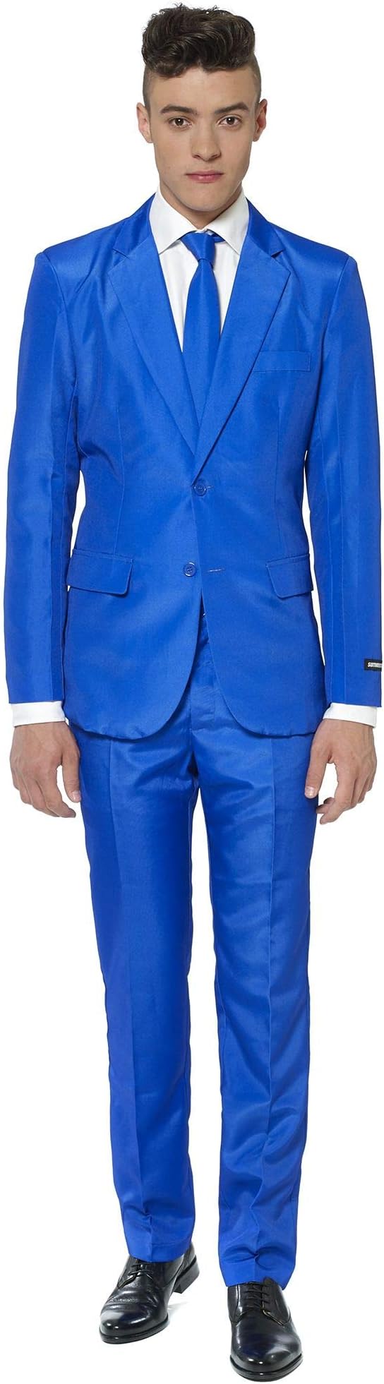 SUITMEISTERSolid Colored Suits - Includes Jacket, Pants & Tie, Solid Blue, Small