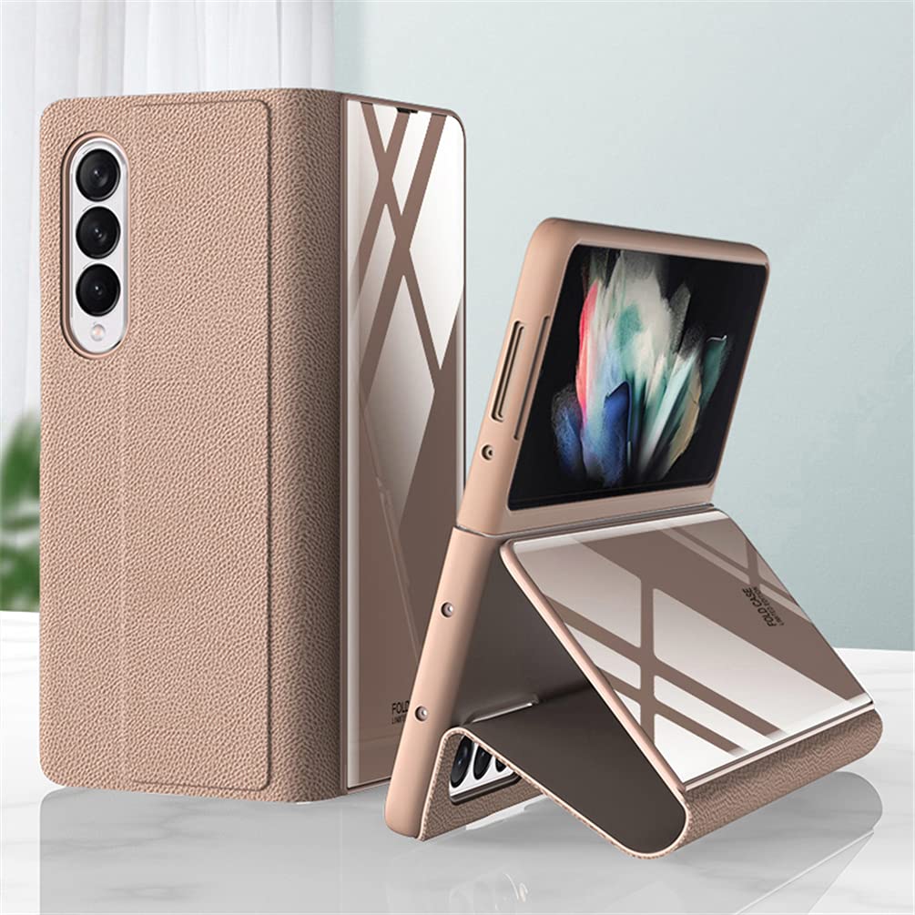 BaiFu Case for Samsung Galaxy Z Fold3 5G Folding Screen Case Leather Cover PU Leather Protective Phone Case for Samsung Galaxy Z Fold3 5G,BC34