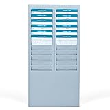 Flexzion Time Card Holder Wall Mount Rack 24 Pocket