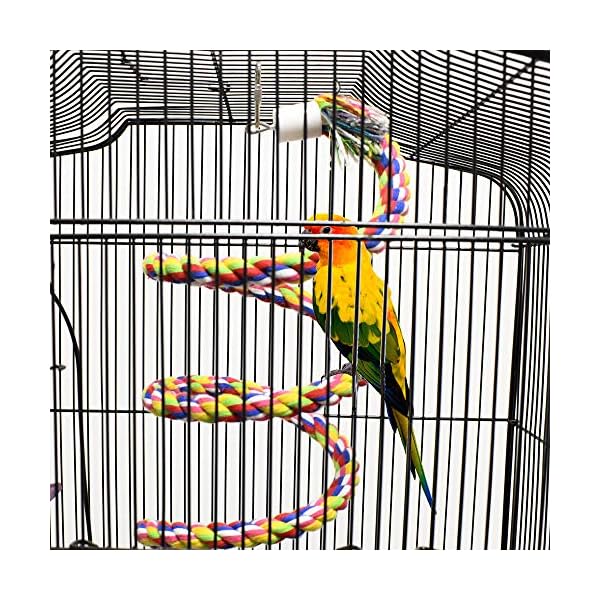 ASOCEA Uccello della Corda Bungee Giocattolo con Campana Cotone Pappagallo Spirale Swing Arrampicata Gabbia in Piedi…