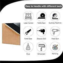 Eszeoee 2 Pack 12'' x 12'' Opaque Black Acrylic