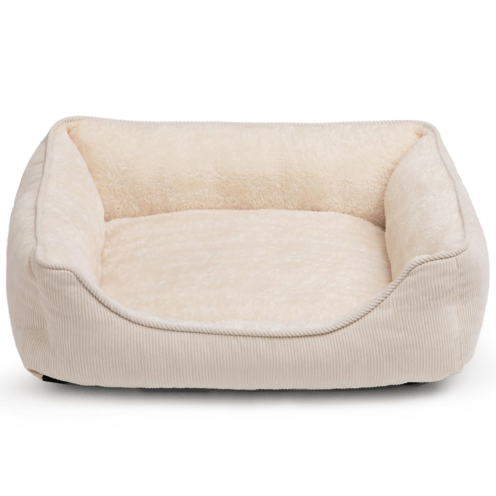 Hollypet Cat Bed Small Dog Bed Pet Bed for Cats and Puppy, Soft Pet Sleeping Bed Breathable Pet Cushion, Beige(55 * 45 * 15cm)