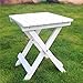 Songsen Outdoor Quick Folding Camping Stool Wooden Adirondack Side Table,White