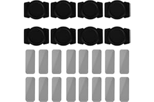 8pcs Magnetic Holder Case for AirTag, Black Magnet Mount with Iron Sheets Silicone Protective Cover for Car Bike Luggage