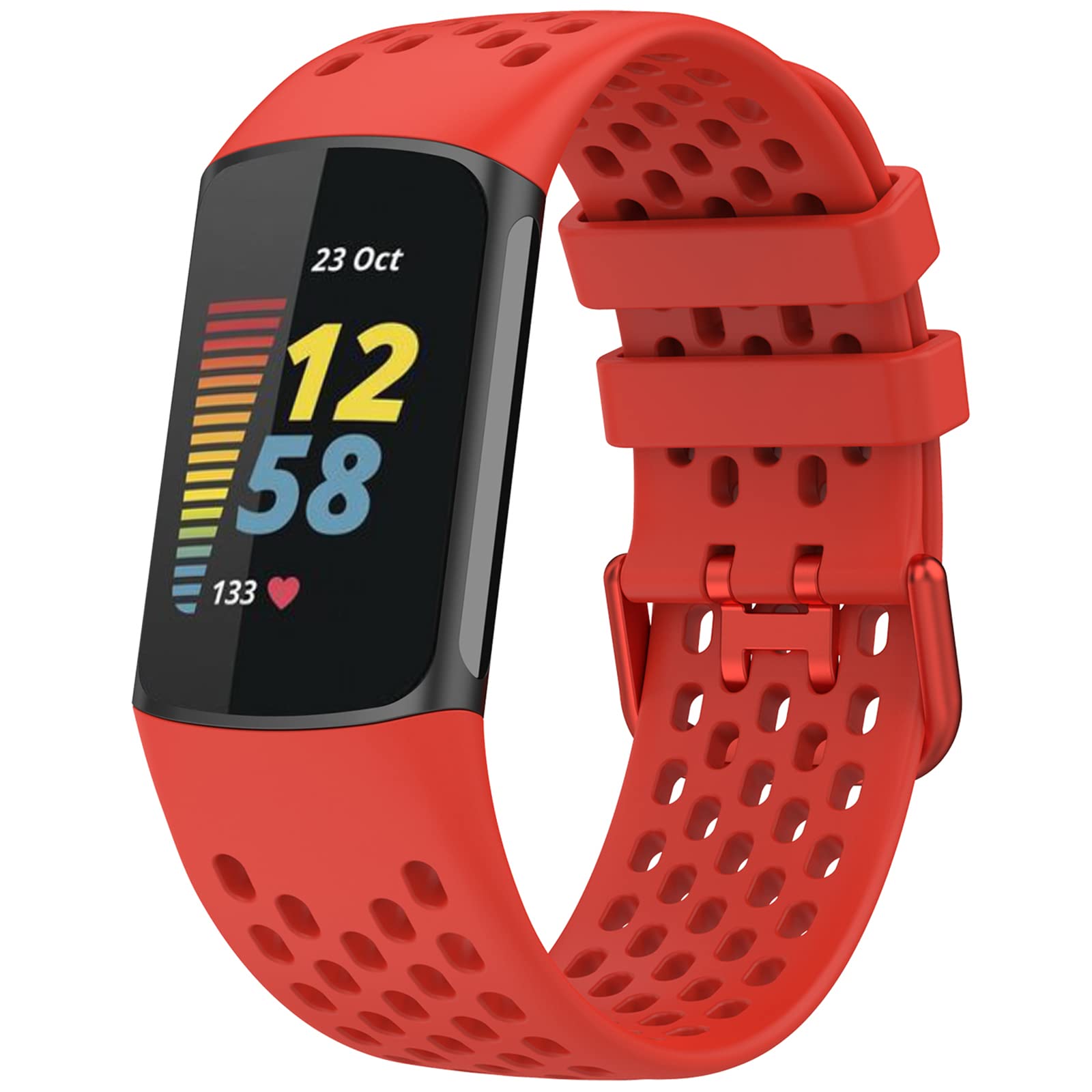 TopPerfekt Sport Straps Compatible with Fitbit Charge 6 Strap, Adjustable Breathable Soft Silicone Sport Replacement Watch Band Straps Wristbands Bracelet for Charge 5 Activity Tracker Women Men — image 1