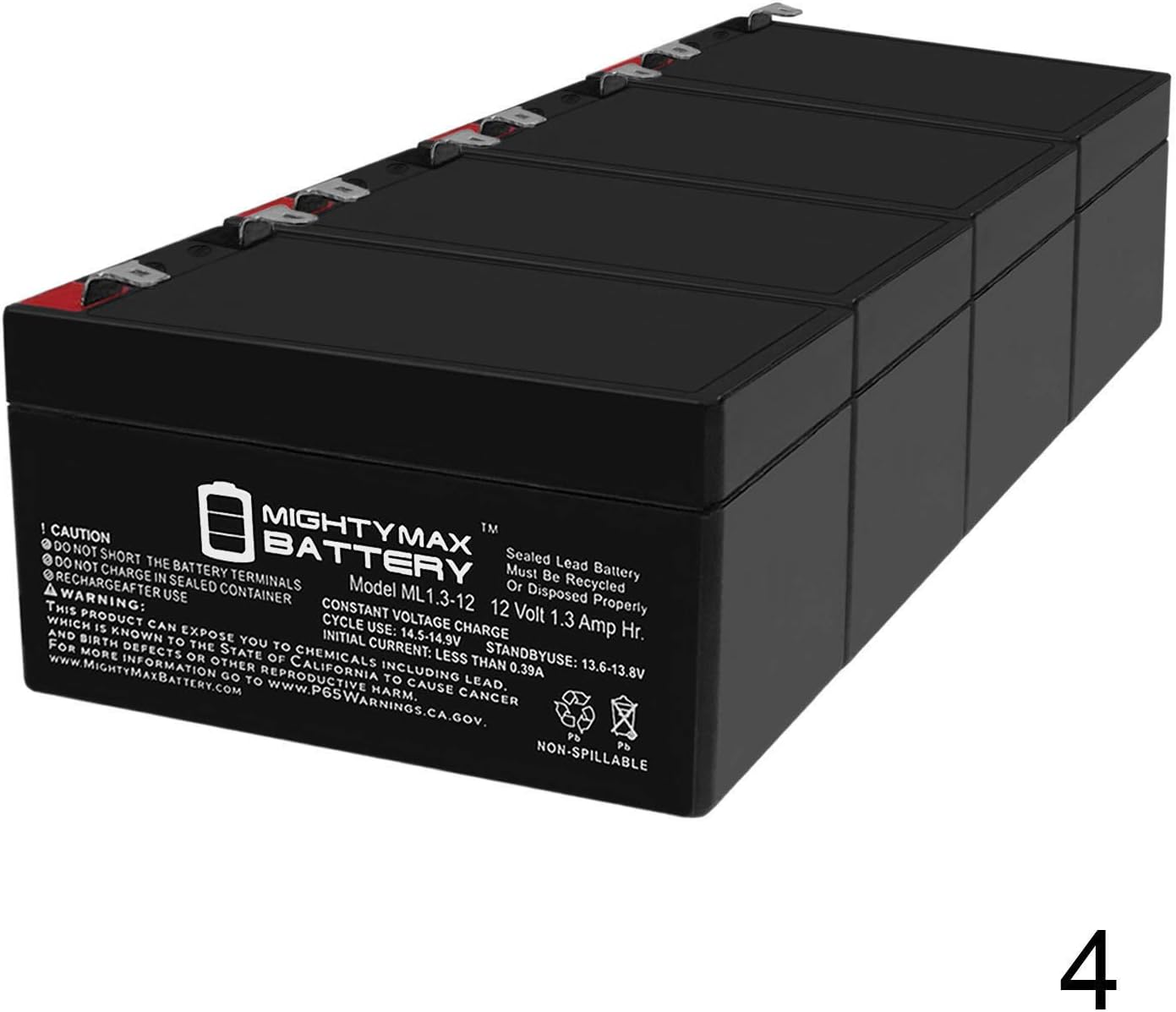 ML1.3-12 - 12 Volt 1.3 AH SLA Battery - Mighty Max Battery Brand Product: Electronics