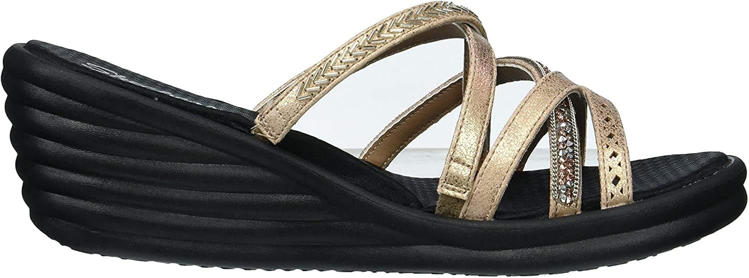 skechers rumblers wave women's wedge sandals