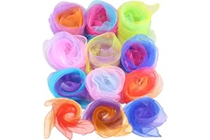 Lurrose Dance Scarves Juggling Scarves 24Pcs 60Cmx60Cm Gradient Color for Boys and Party Decorations and