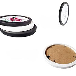 Levoberg Round Photo Frame Wooden Wall Mounted